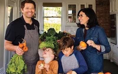 Misha Collins and Victoria Vantoch with their children.